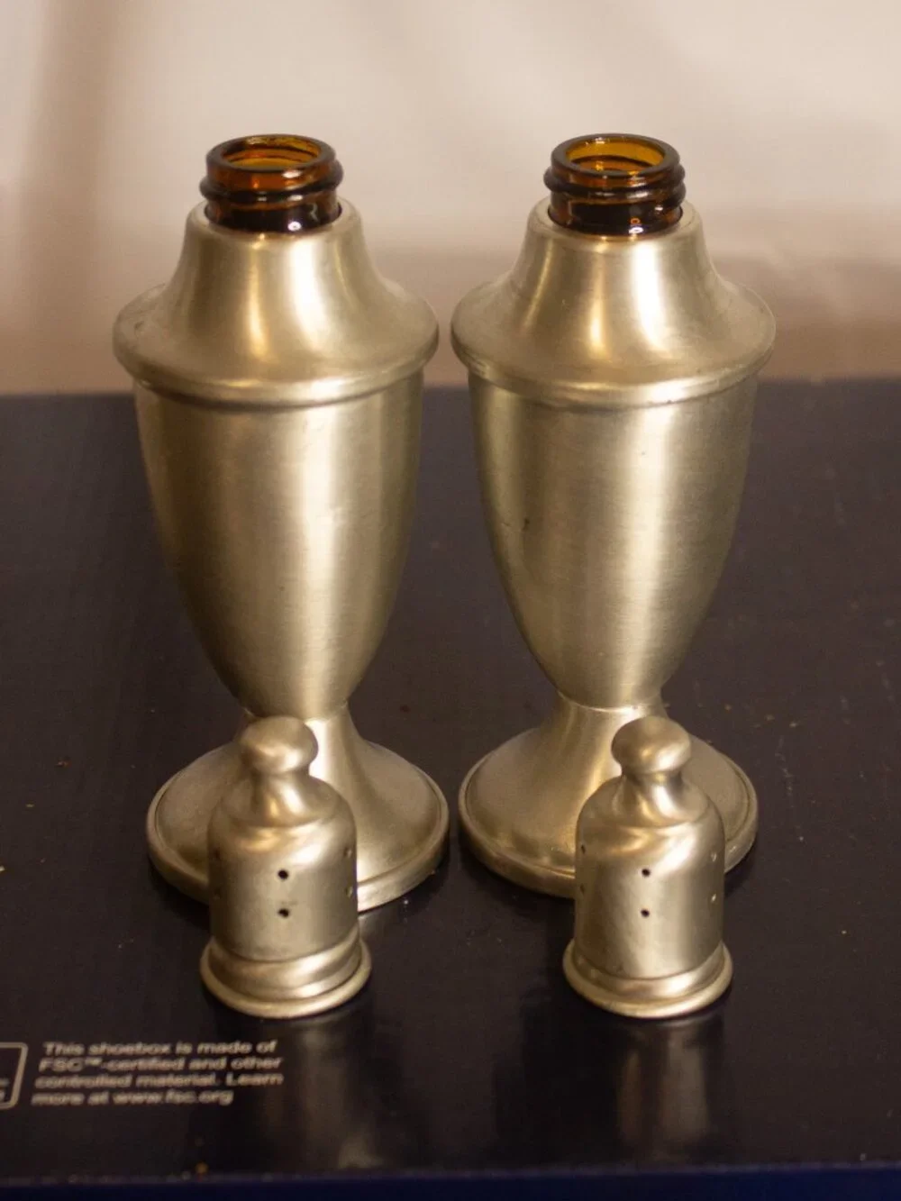 WEB Pewter Salt & Pepper Shakers (Weighted)